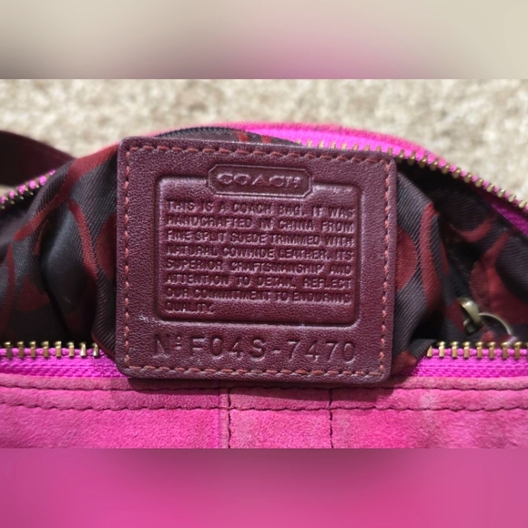 Vintage coach Hamptons Demi Suede Hobo Shoulder Baguette 7470 - Picture 4 of 6
